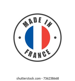 "Made in France" badge with French flag