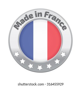 Made in France badge silver