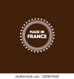 made in FRANCE badge. vintage stamp.package label
