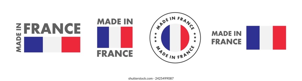 Made in France - collection of vector labels for product packaging.