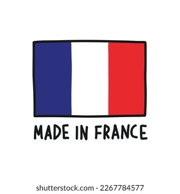 made in France doodle icon, vector illustration