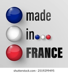 Made in France graphic and label. Element of impact for the use you want to make of it.
