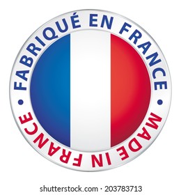 Made in France. Guaranteed flag vector label.