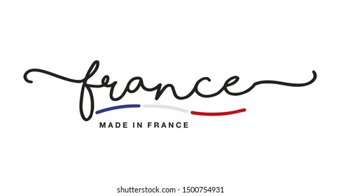 Made France Handwritten Calligraphic Lettering Logo Stock Vector ...