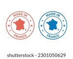 made in France icon set, French product stamp