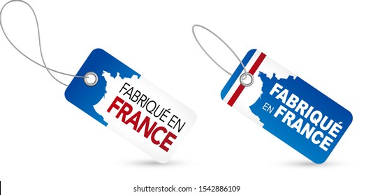 Made in France (in french language) label isolated on white background