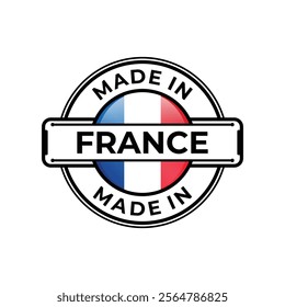 Made in France label icon emblem isolated on white background. Vector quality logo emblem design element. Vector illustration