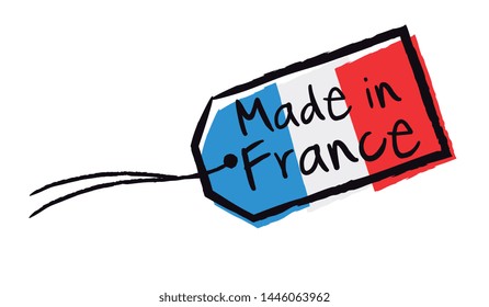 Made in France label isolated on white background