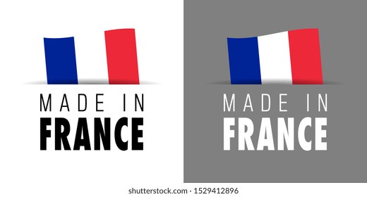 Made in France label isolated on white background