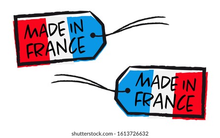 Made in France label isolated on white background