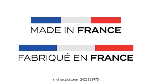 Made in France label isolated on white background