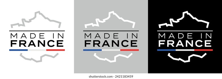 Made in France label with France map