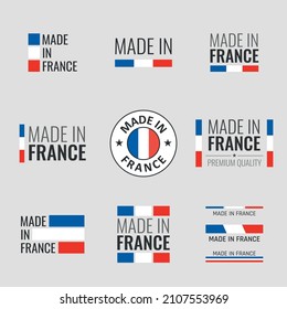 made in France labels set, French product emblem