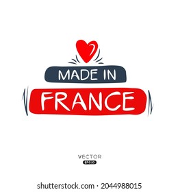 Made in France, France logo design, vector illustration.