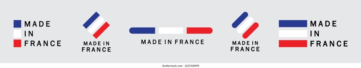 Made in France logo, Made in France labels. France product sticker, Vector illustration