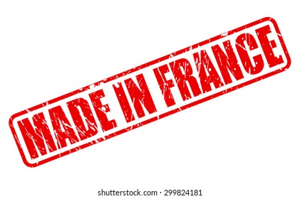 Made in france red stamp text on white