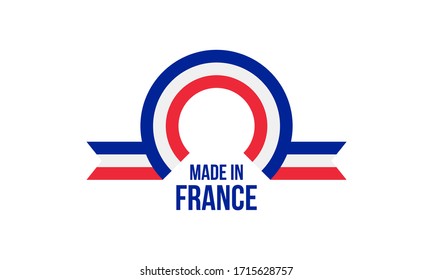 made in france, rounded rectangles arc vector logo on white background