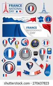 Made in France Seal Collection, French Flag, Abstract Background, National Day (Vector Art)