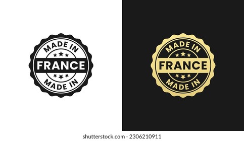 Made in France Stamp or Made in France Label Vector Isolated in Flat Style. Best Made in France stamp for product packaging design element. Made in France label for packaging design element.
