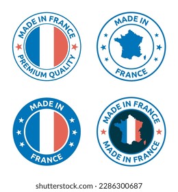 made in France stamp set, French product label