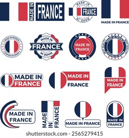 Made in France - symbol, sign, logo, label, flag