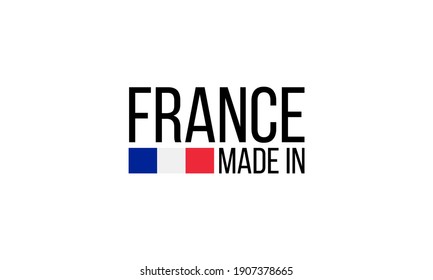 Made In France, Vector Logo With French Flag