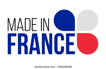 made in france, vector logo on white background