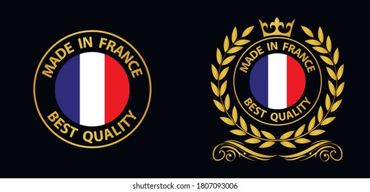 made in France   vector stamp. badge with France   flag