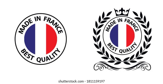 made in France   vector stamp. badge with France   flag