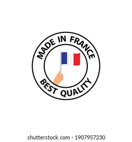 made in France   vector stamp. badge with France   flag