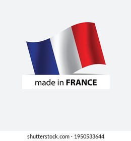 made in France   vector stamp. badge with France   flag