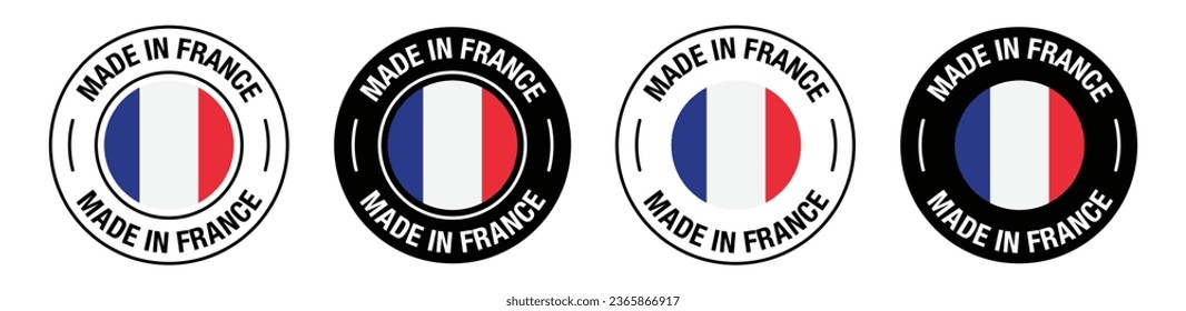 Made in france vector symbol set