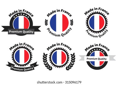 Made in Franse badges set