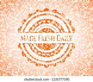 Made Fresh Daily abstract orange mosaic emblem