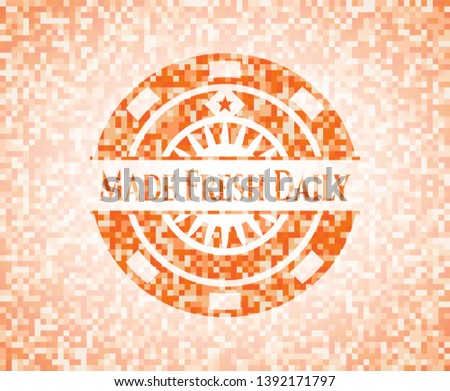 Made Fresh Daily abstract orange mosaic emblem with background