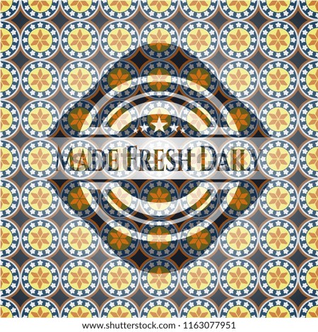Made Fresh Daily arabesque badge. arabic decoration.