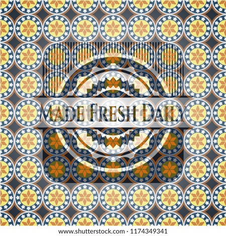 Made Fresh Daily arabesque style badge. arabic decoration.