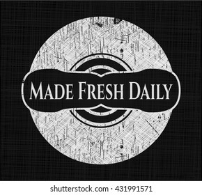 Made Fresh Daily chalkboard emblem on black board