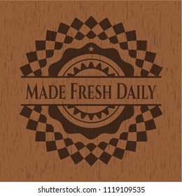 Made Fresh Daily retro wooden emblem