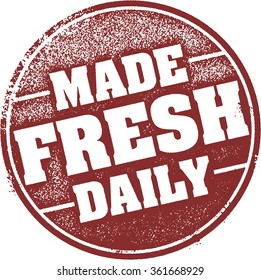 Made Fresh Daily Rubber Stamp