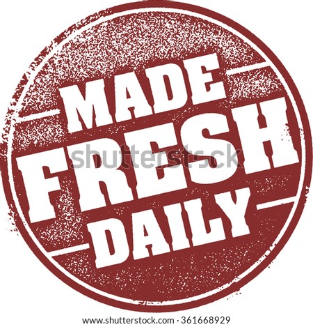 Made Fresh Daily Rubber Stamp