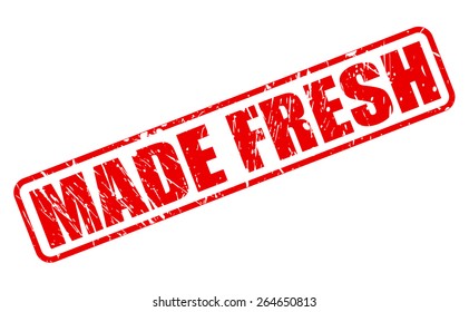 Made fresh red stamp text on white