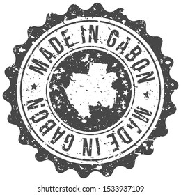 Made In Gabon. Map Travel Stamp. Icon Country Design. National Export Seal.