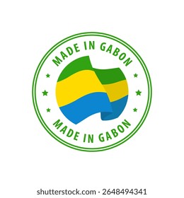 Made in Gabon stamp, sticker. Vector illustration.
