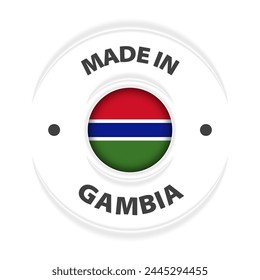 Made in Gambia graphic and label. Element of impact for the use you want to make of it.