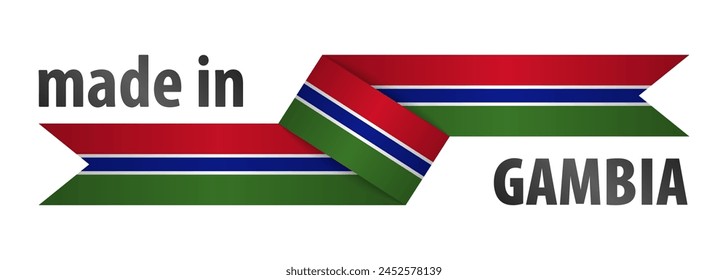 Made in Gambia graphic and label. Element of impact for the use you want to make of it.