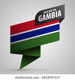 Hecho en Gambia gráfico y etiqueta. Elemento de impacto para el uso que quieres hacer de él.
