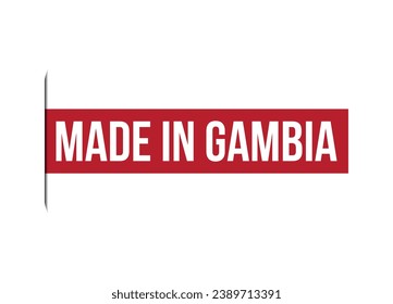 Dibujo de pancartas con vector rojo hecho en Gambia aislado en fondo blanco