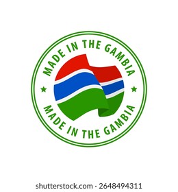 Made in Gambia stamp, sticker. Vector illustration.