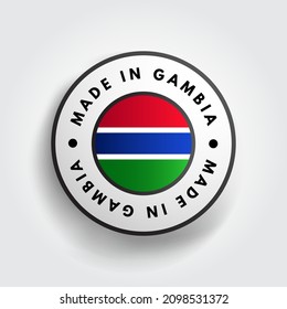 Made in Gambia text emblem badge, concept background